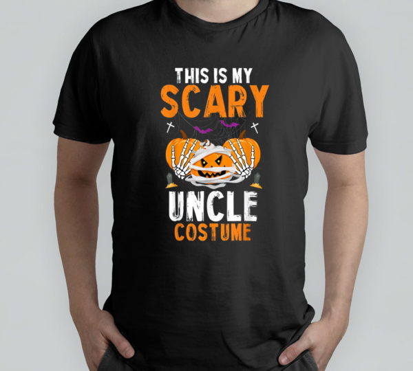 this is my scary uncle costume pumpkin funny halloween t-shirt
