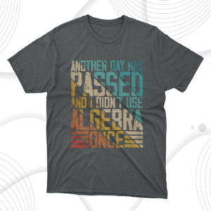 another day has passed and i didn't use algebra once funny t-shirt