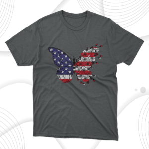 butterfly 4th of july shirt women american flag patriotic t-shirt
