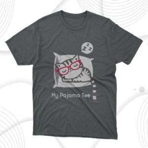 cat pajama shirt cute sleeping kitty with glasses pj t shirt