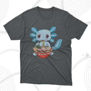 cute axolotl ramen noodles anime t-shirt