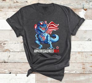 dinosaur 4th of july amerisaurus t rex t-shirt