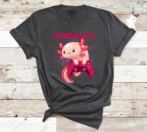gamer axolotl lover cute axolotl gaming video gamer t-shirt