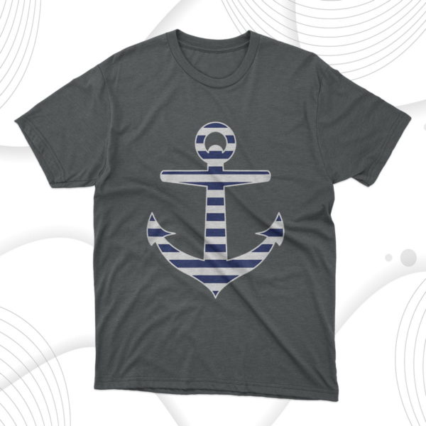 horizontal striped anchor cool nautical t-shirt
