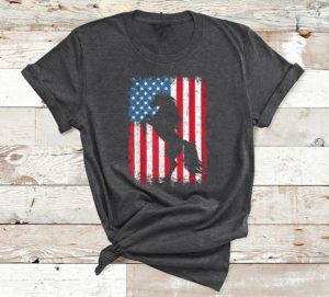 horse american flag usa 4th of july t-shirt