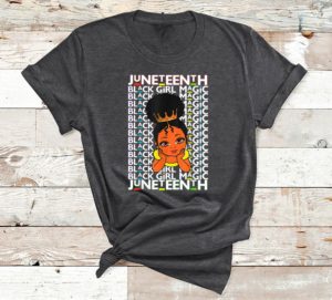 juneteenth celebrating 1865 cute black girls princesse t-shirt
