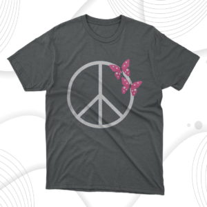 peace sign with butterflies t-shirt
