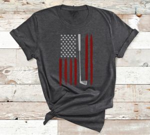 retro american flag golf t-shirt