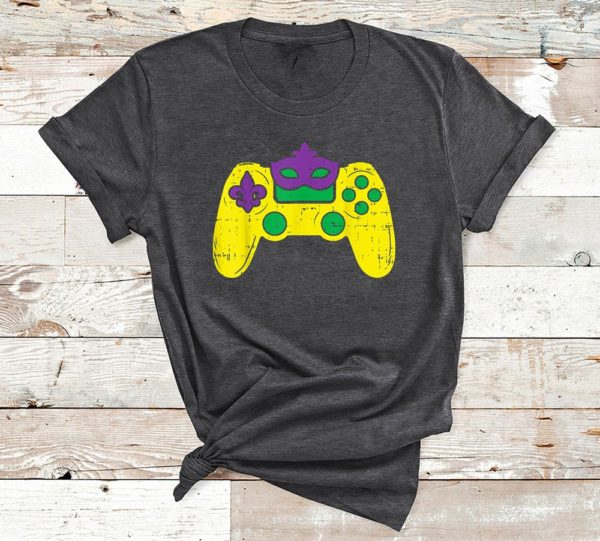 video game controller gamer e-sports mardi gras t-shirt