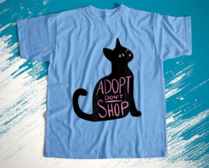 adopt don't shop black cat adoption t-shirt