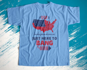 just here to bang fireworks 4th of july t-shirt