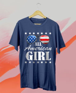 all american girl 4th july america independence day patriot usa t-shirt