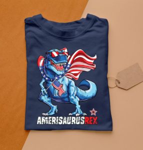 dinosaur 4th of july amerisaurus t rex t-shirt