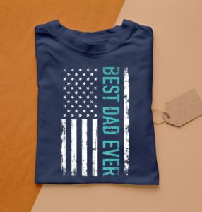 father's day best dad ever with us american flag t-shirt