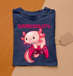gamer axolotl lover cute axolotl gaming video gamer t-shirt