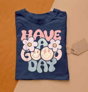 have a good day retro smiley face and flower aesthetic t-shirt
