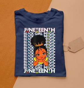 juneteenth celebrating 1865 cute black girls princesse t-shirt