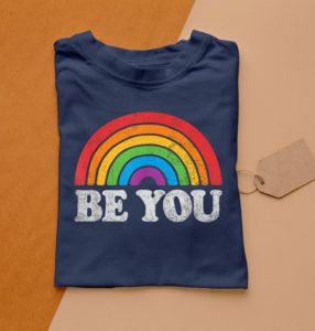 lgbtq be you gay pride lgbt ally rainbow flag retro vintage t-shirt