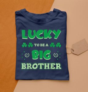 lucky to be a big brother st. patrick's day gender reveal t-shirt