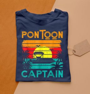 pontoon captain shirt retro vintage style pontoon boat t-shirt