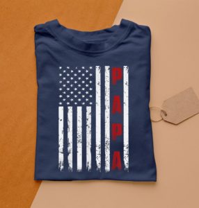 proud papa american flag t-shirt