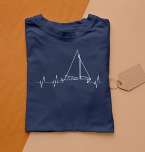 sailboat heartbeat - cute love to sail t-shirt