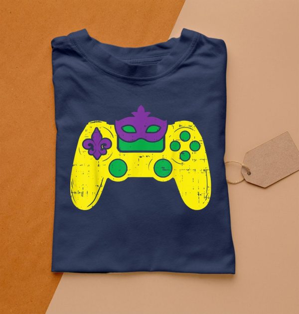 video game controller gamer e-sports mardi gras t-shirt