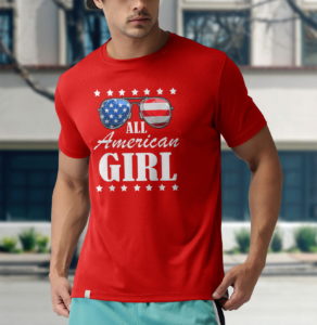 all american girl 4th july america independence day patriot usa t-shirt