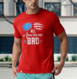 all american bro us flag for matching brother 4th of july t-shirt