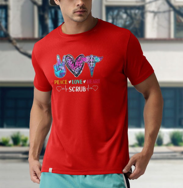 heart peace love heal scrub life nurse lover nursing t-shirt