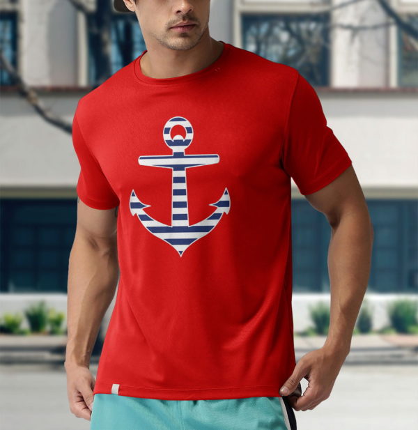 horizontal striped anchor cool nautical t-shirt