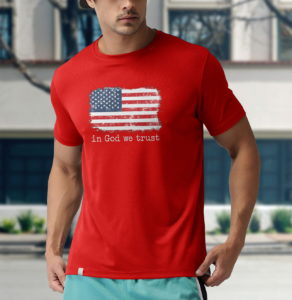 in god we trust usa vintage flag t-shirt