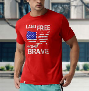 land of the free home of the brave t-shirt