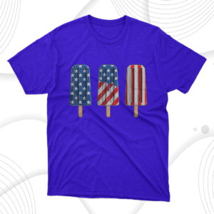 4th of july popsicle red white blue american flag t-shirt