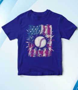 baseball 4th of july men usa american flag t-shirt