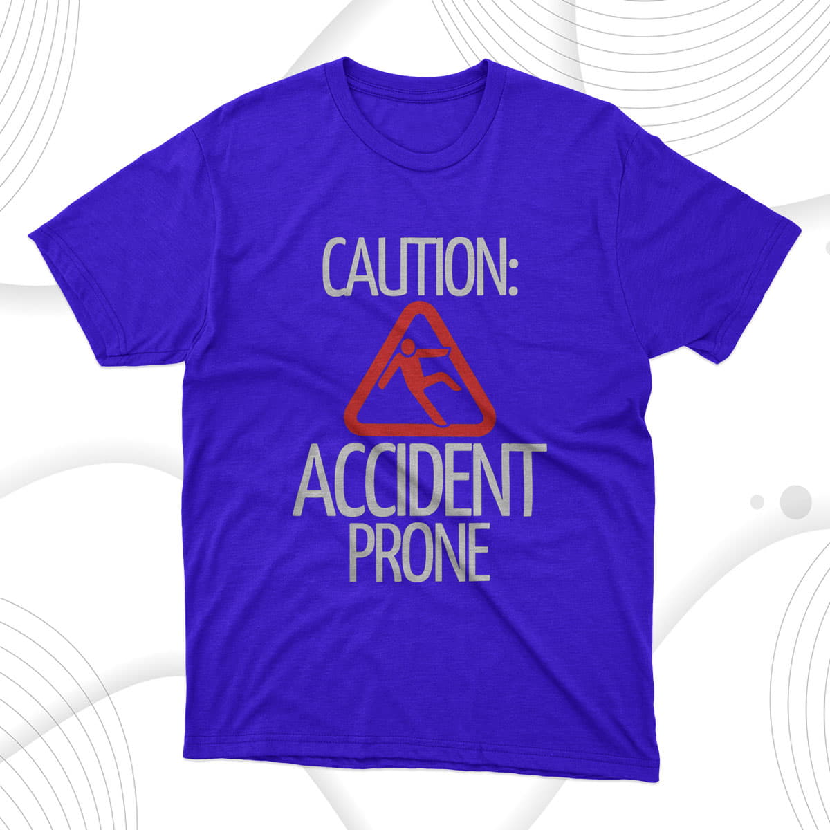 Caution Accident Prone Funny T Shirt for Clumsy People - Reallgraphics