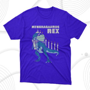 menorasaurus rex menorah trex mask t-shirt