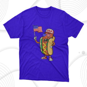 patriotic hot dog american flag usa funny 4th of july t-shirt