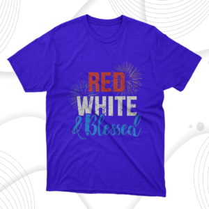 red white blessed for independence day on 4th of july t-shirt