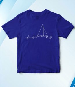 sailboat heartbeat - cute love to sail t-shirt