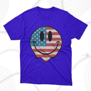 smiley face american flag 4th july t-shirt
