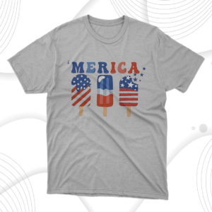 red white blue popsicle 4th of july t-shirt