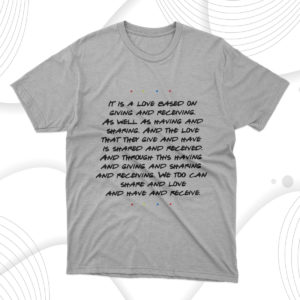 share and love and have and receive unisex t-shirt