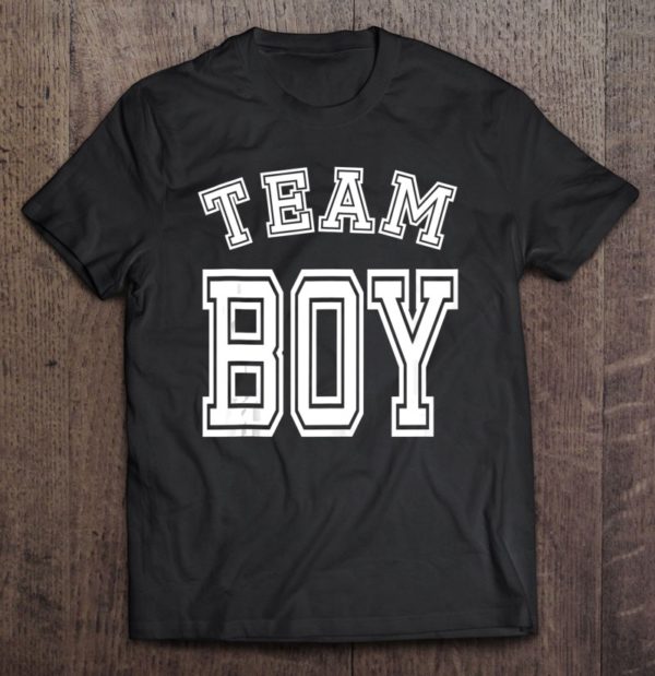 team boy baby shower gender reveal blue tee shirt