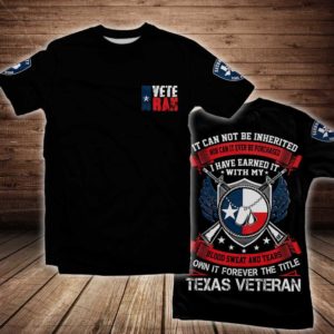 texas veteran all over print t-shirt, veteran shirt for texas lovers