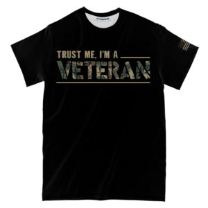 the title veteran all over print t-shirt, best gift for veteran dad