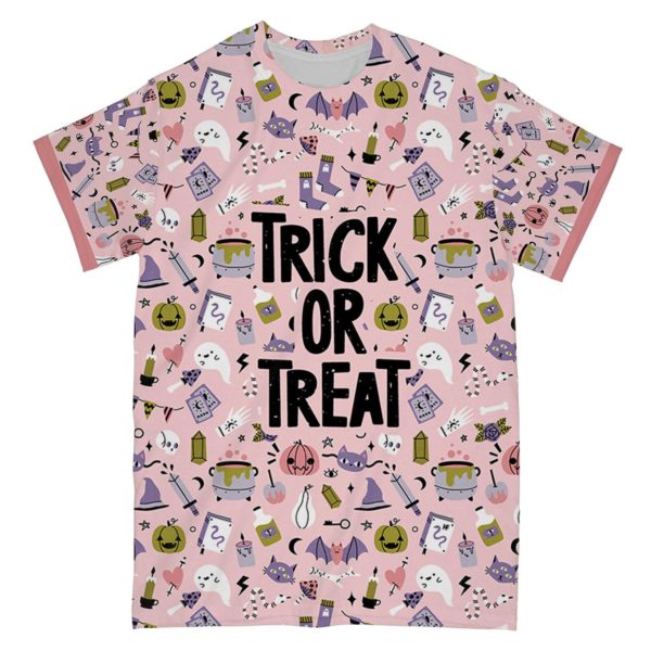 trick or treat halloween all over print t-shirt
