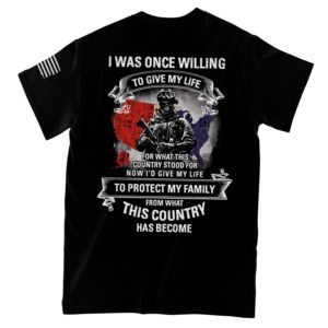 veteran give my life all over print t-shirt, military skull soldier