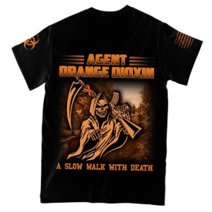 vietnam veteran rifle gun reaper - agent orange dioxin a slow walk with death t-shirt