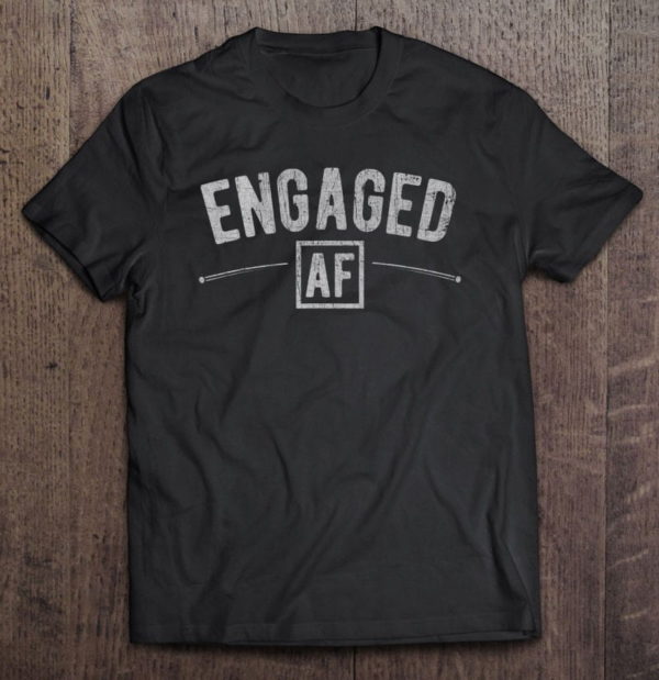 vintage engaged af couples wedding t-shirt